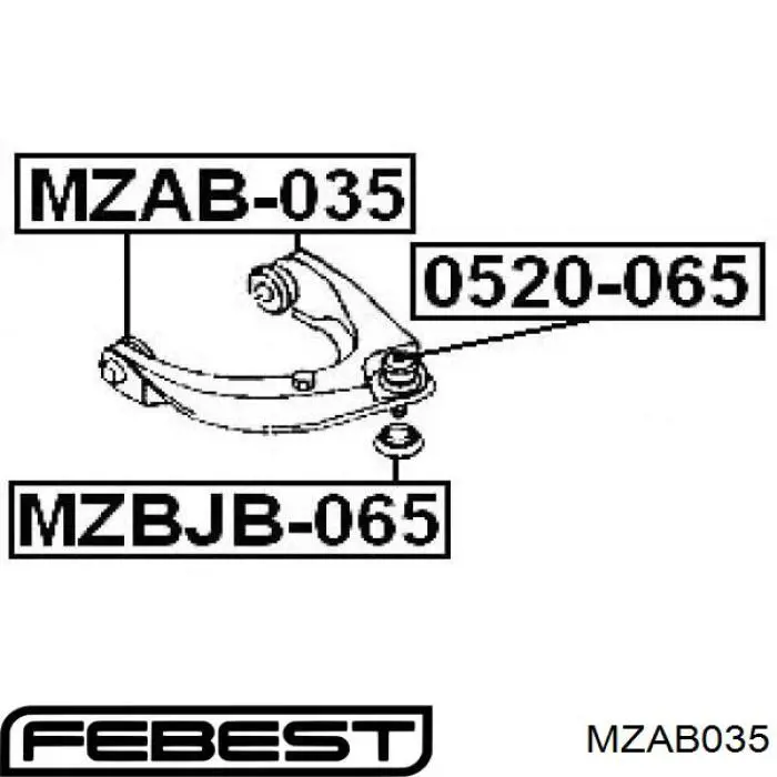 Сайлентблок переднего верхнего рычага MZAB035 Febest
