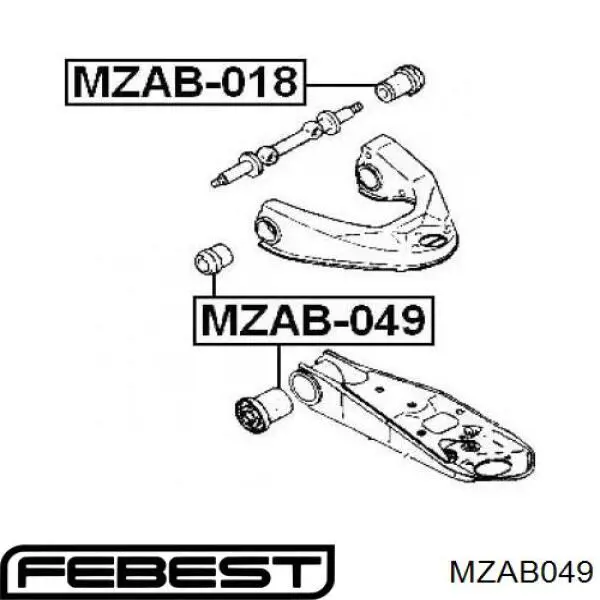 Silentblock de brazo de suspensión delantero superior MZAB049 Febest