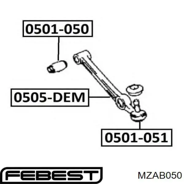 Купить MZAB050 Febest Сайлентблок нижний передней подвески