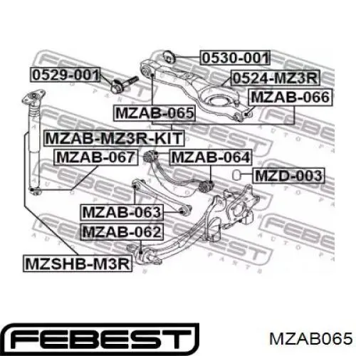Купить MZAB065 Febest Сайлентблок заднего нижнего рычага