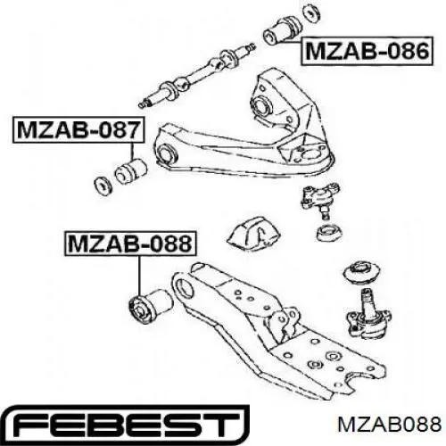Купить MZAB088 Febest Сайлентблок нижний передней подвески