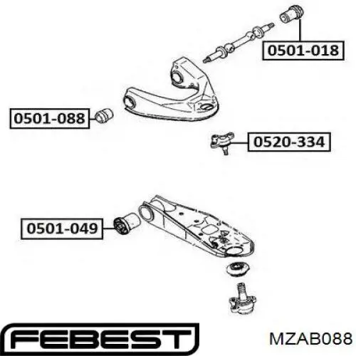 Сайлентблок переднего рычага MZAB088 Febest