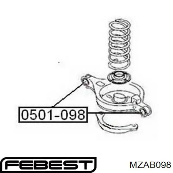 MZAB098 Febest Сайлентблок задней тяги
