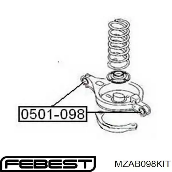 Сайлентблок заднего нижнего рычага MZAB098KIT Febest