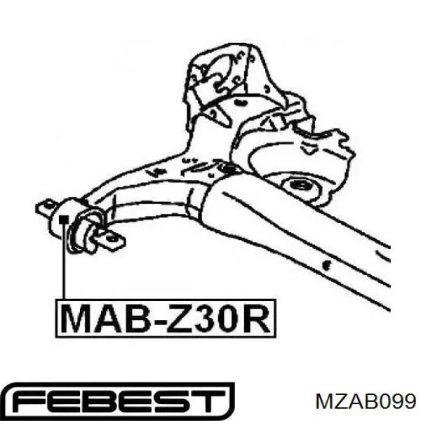 MZAB099 Febest Сайлентблоки продольных рычагов передней подвески