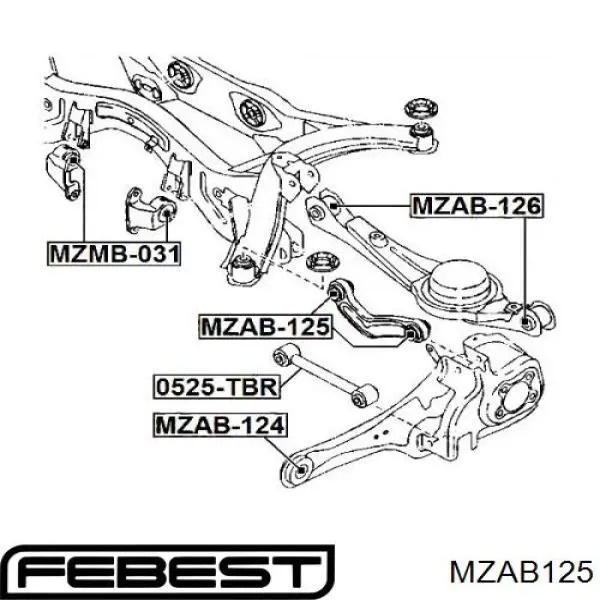 Купить MZAB125 Febest Сайлентблок верхнего рычага