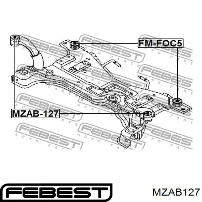 Купить MZAB127 Febest Сайлентблок переднего подрамника