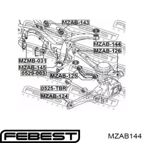 Сайлентблок задней балки MZAB144 Febest