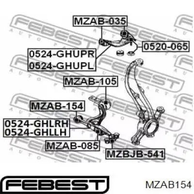 Купить MZAB154 Febest Сайлентблок нижний передней подвески