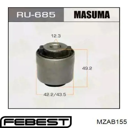 Сайлентблок заднего поперечного рычага внутренний MZAB155 Febest