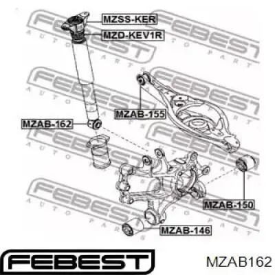 Bloco silencioso de amortecedor traseiro Mazda GHY528910