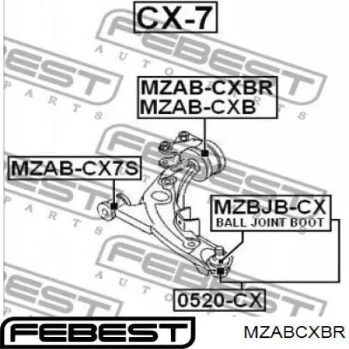 Сайлентблок переднего рычага MZBS047 Kautek