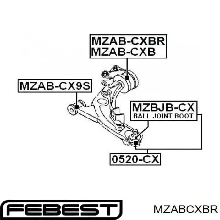 Купить MZBS047 Kautek Сайлентблок нижний передней подвески