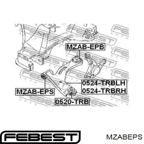 Сайлентблок передней подвески Febest MZABEPS цена, от 6.59 USD
