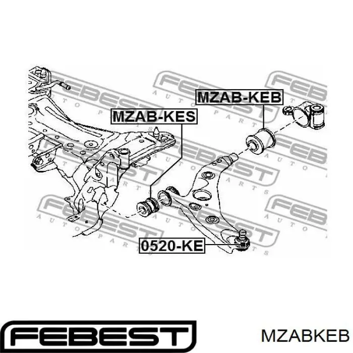 Сайлентблок переднего рычага MZABKEB Febest