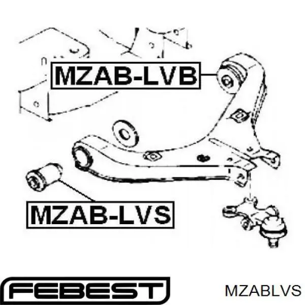 Сайлентблок передней подвески Febest MZABLVS цена, от 5.08 USD