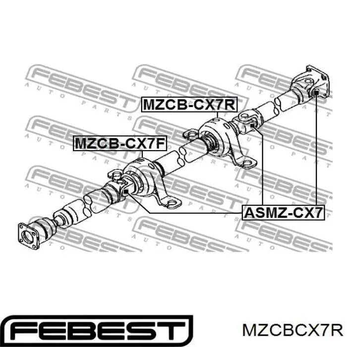 Suspensión, árbol de transmisión, trasero MZCBCX7R Febest