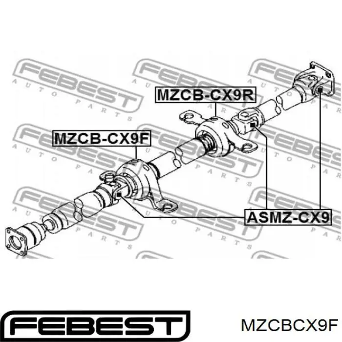 Подвесной подшипник карданного вала FEBEST MZCBCX9F
