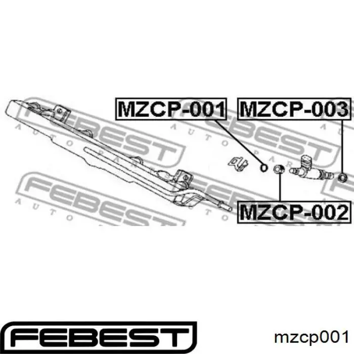 Кольцо (шайба) форсунки инжектора посадочное Febest MZCP001