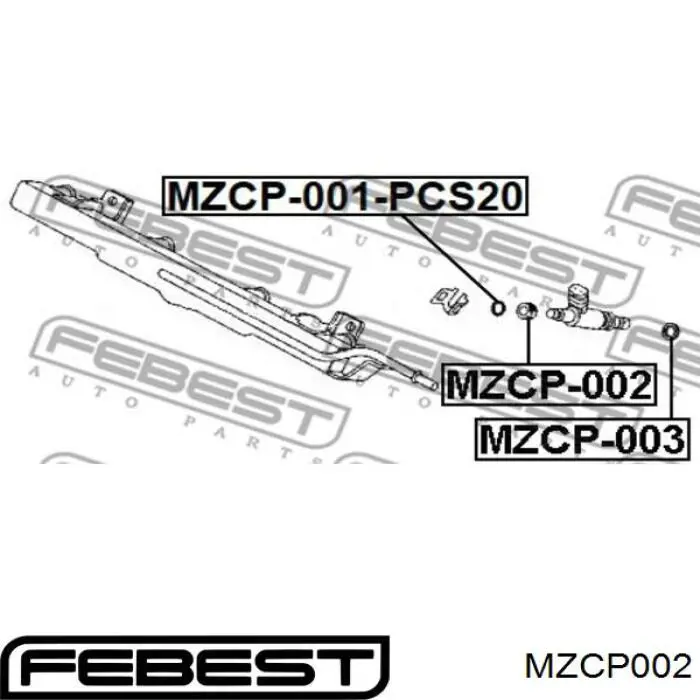 Уплотнительное кольцо форсунок  Febest MZCP002