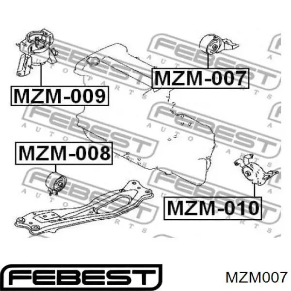 Soporte de motor trasero MZM007 Febest