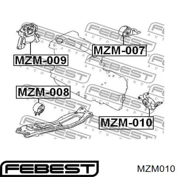Soporte motor izquierdo MZM010 Febest
