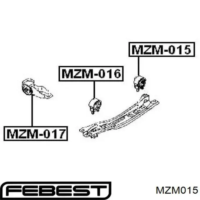 Soporte de motor trasero MZM015 Febest