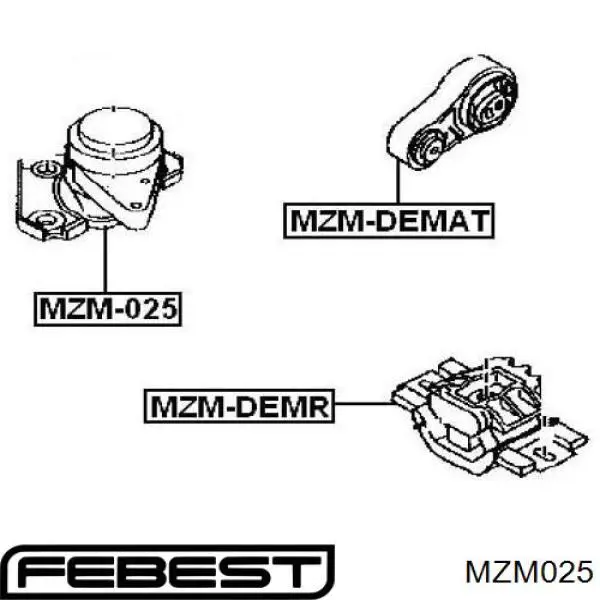 Подушка двигателя Febest MZM025 цена, от 24.57 USD