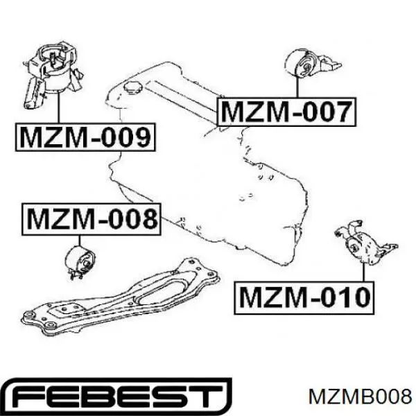 MZMB008 Febest подушка (опора двигателя передняя)