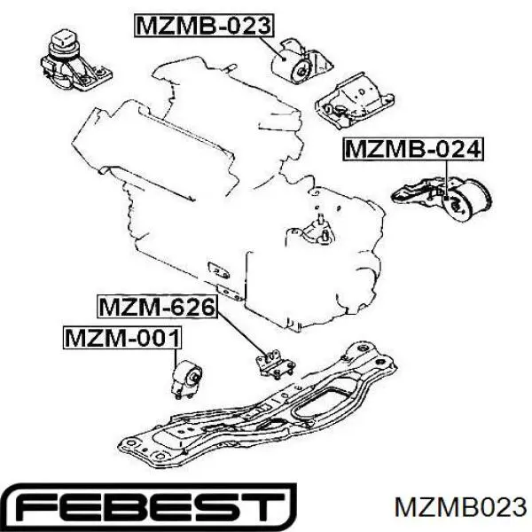 MZMB023 Febest подушка (опора двигателя передняя)