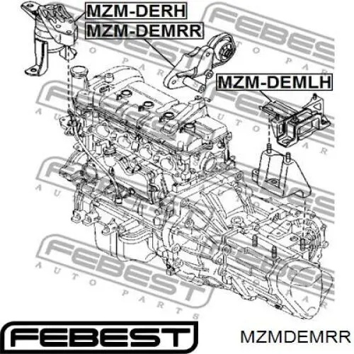 Задняя опора двигателя MZMDEMRR Febest