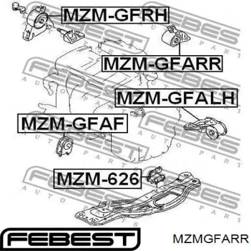 Купить MZMGFARR Febest Гидроопора двигателя задняя