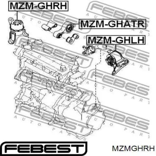 Купить MZMGHRH Febest Правая опора двигателя