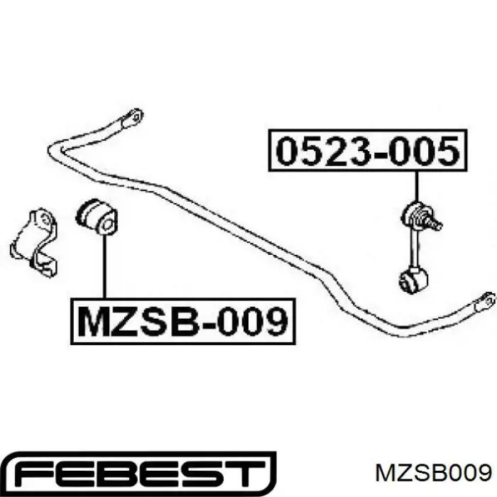 Купить MZSB009 Febest Втулка заднего стабилизатора