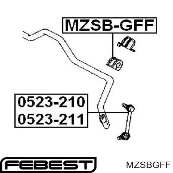 Casquillo de barra estabilizadora delantera MZSBGFF Febest