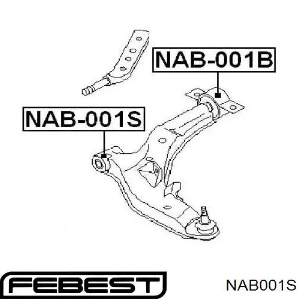 Купить NAB001S Febest Сайлентблок нижний передней подвески