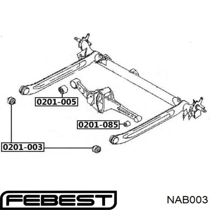 Сайлентблок подрамника задний Febest NAB003