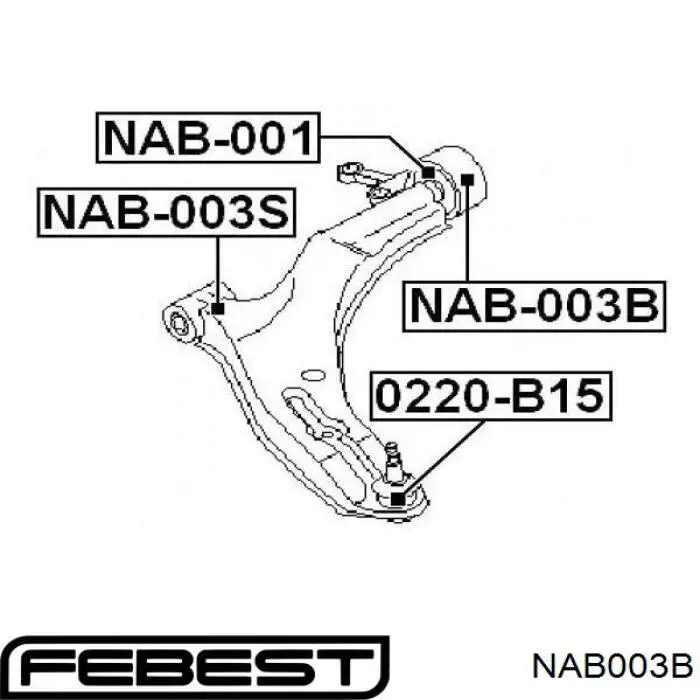 Сайлентблок переднего рычага NAB003B Febest