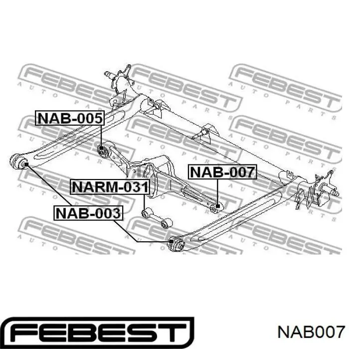 Сайлентблок заднего поперечного рычага NAB007 Febest