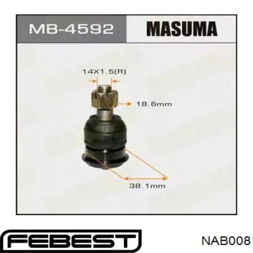 Сайлентблок переднего нижнего рычага Febest NAB008
