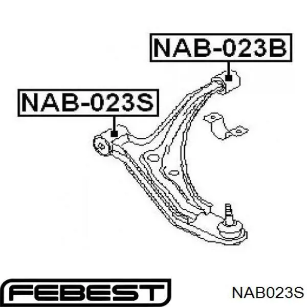 Сайлентблок нижнего переднего рычага  FEBEST NAB023S