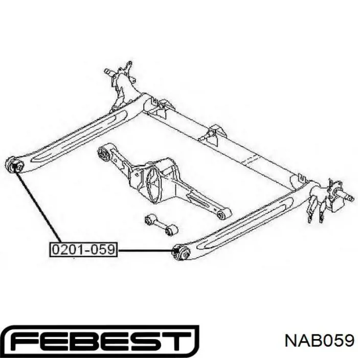 Купить NAB059 Febest Сайлентблок задней балки