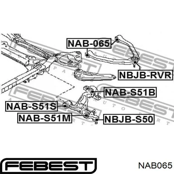 Сайлентблок переднего верхнего рычага NAB065 Febest