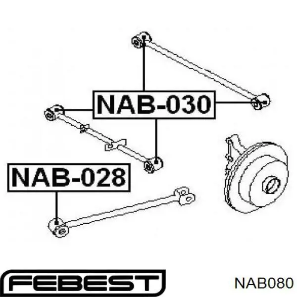 Сайлентблок задней поперечной тяги Febest NAB080 цена, от 6.03 USD