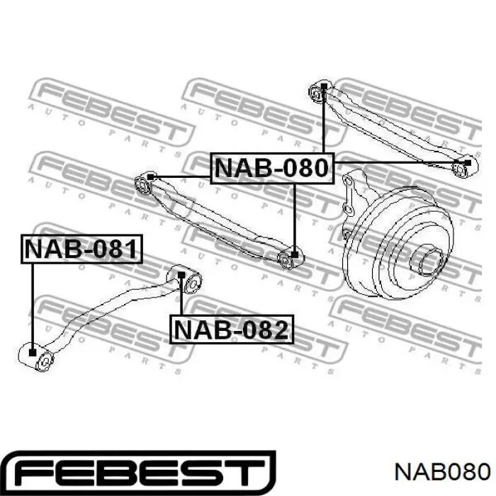 Купить NAB080 Febest Сайлентблок заднего поперечного рычага
