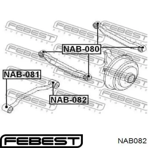 Купить NAB082 Febest Сайлентблок заднего продольного рычага задний