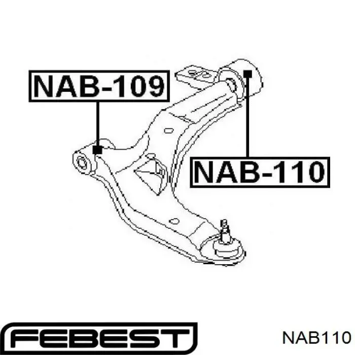 Купить NAB110 Febest Сайлентблок нижний передней подвески