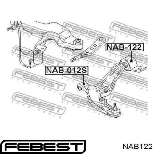 NAB122 Febest Сайлентблок нижнего переднего рычага