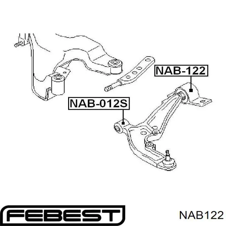 Купить NAB122 Febest Сайлентблок нижний передней подвески
