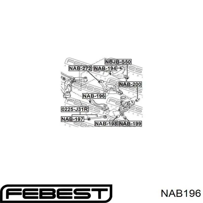 Внутренний сайлентблок заднего поперечного рычага Febest NAB196 цена, от 8.08 USD
